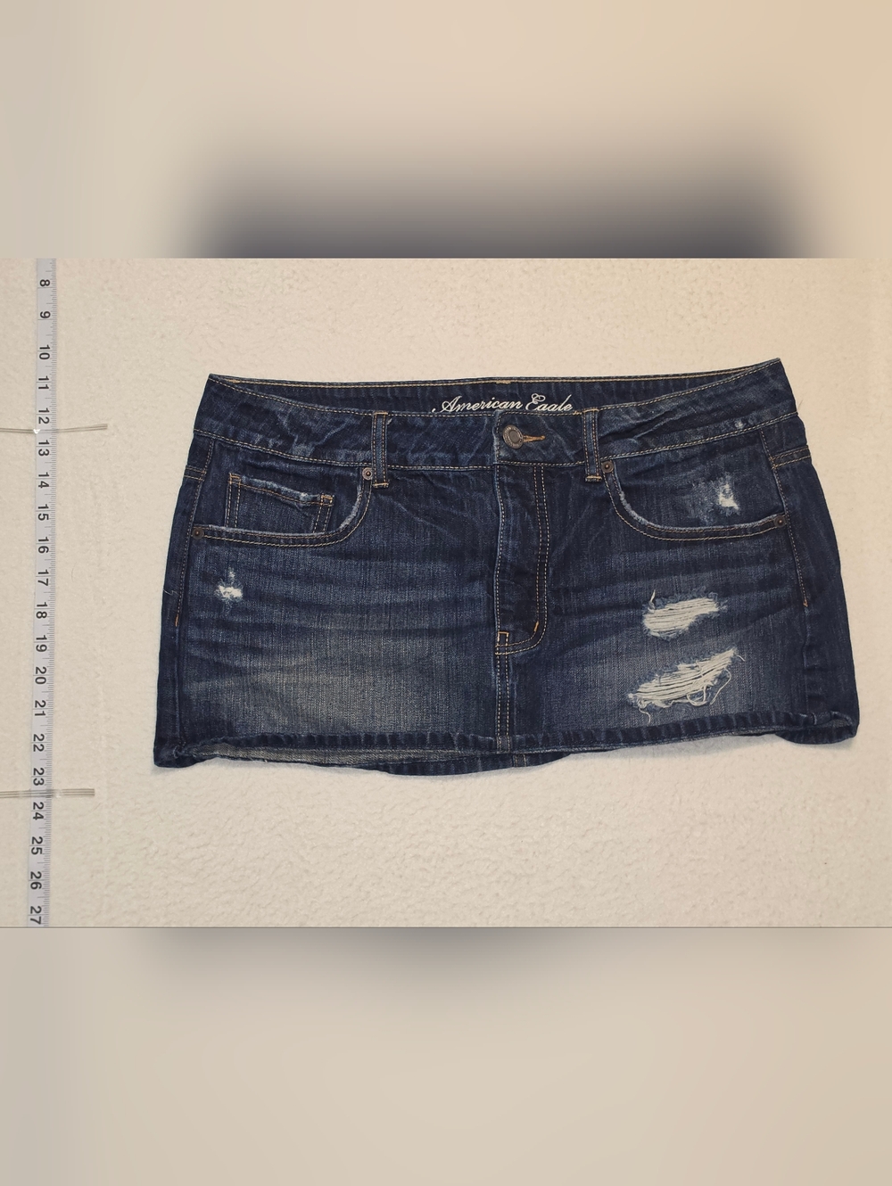 American Eagle Outfitters Women's Dark Blue Denim Mini Skirt